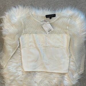 Topshop White Lace Top